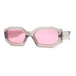 Womens Mod Narrow Octagonal Thick Plastic Retro Sunglasses