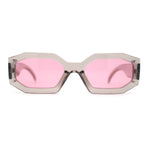 Womens Mod Narrow Octagonal Thick Plastic Retro Sunglasses