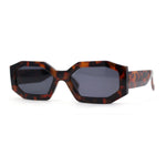 Womens Mod Narrow Octagonal Thick Plastic Retro Sunglasses