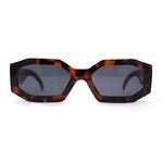 Womens Mod Narrow Octagonal Thick Plastic Retro Sunglasses