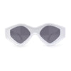 Womens Beveled Concave Octagonal Thick Plastic Mod Sunglasses