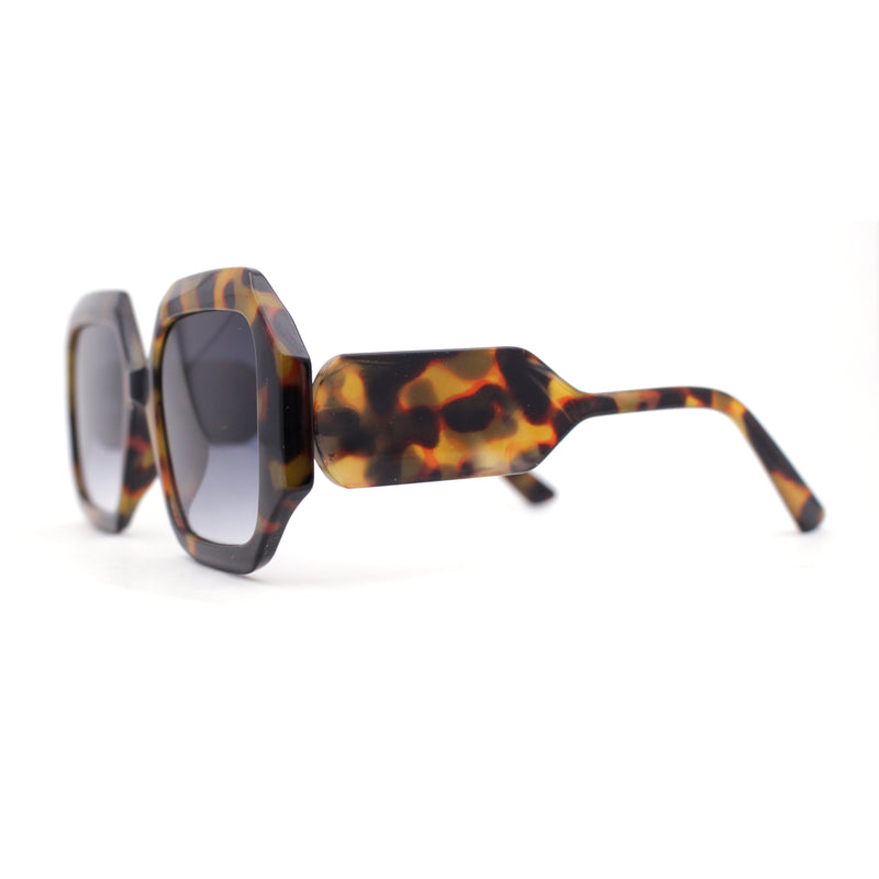 Womens Mod Square Thick Plastic Fashion Sunglasses