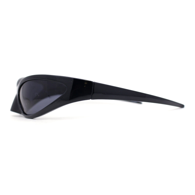 High Fashion Trendy Wrap Around 90s Sport Plastic Sunglasses