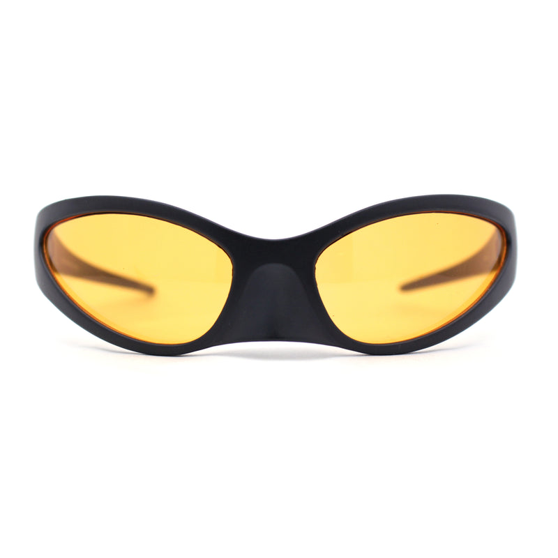 High Fashion Trendy Wrap Around 90s Sport Plastic Sunglasses