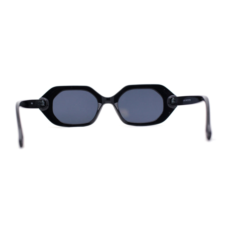 Minimal Narrow Octagonal Mod Fashion Plastic Sunglasses