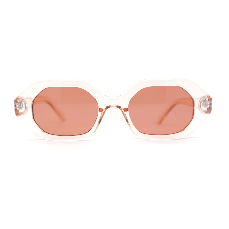 Minimal Narrow Octagonal Mod Fashion Plastic Sunglasses