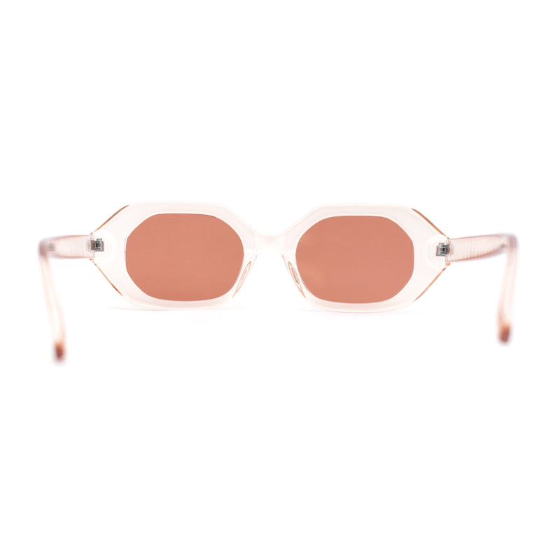 Minimal Narrow Octagonal Mod Fashion Plastic Sunglasses