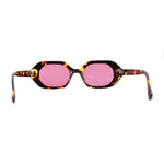 Minimal Narrow Octagonal Mod Fashion Plastic Sunglasses