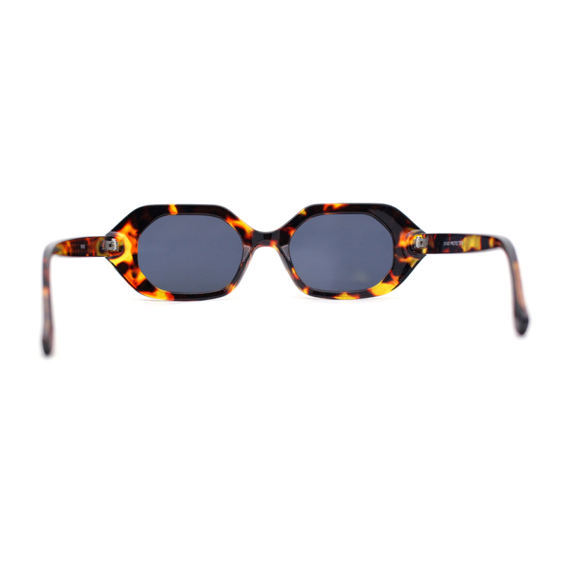 Minimal Narrow Octagonal Mod Fashion Plastic Sunglasses