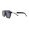 Flat Top Mobster Angular Modern Metal Hinge Racer Sunglasses