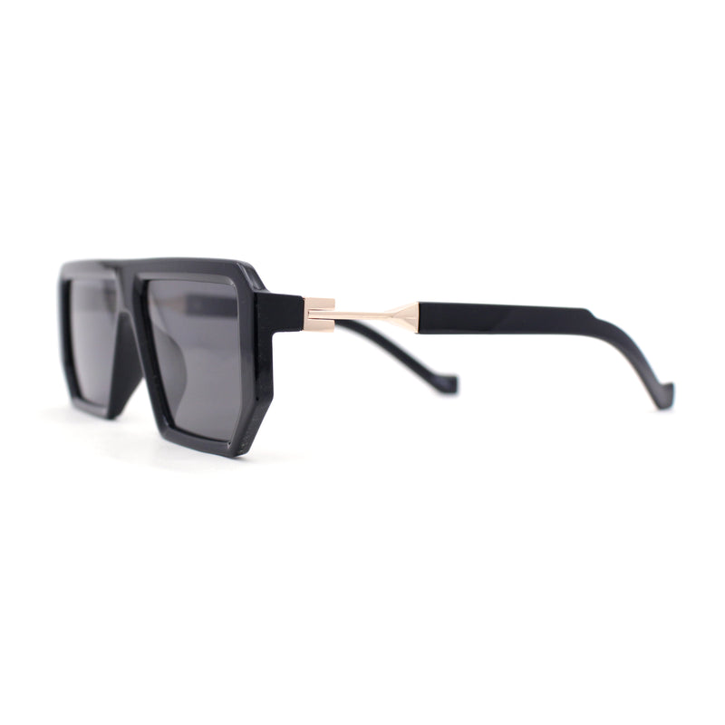 Flat Top Mobster Angular Modern Metal Hinge Racer Sunglasses