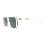 Flat Top Mobster Angular Modern Metal Hinge Racer Sunglasses