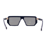 Flat Top Mobster Angular Modern Metal Hinge Racer Sunglasses