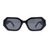 Womens Angular Bevel Narrow Clout Mod Plastic Sunglasses