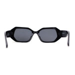 Womens Angular Bevel Narrow Clout Mod Plastic Sunglasses