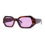 Womens Angular Bevel Narrow Clout Mod Plastic Sunglasses