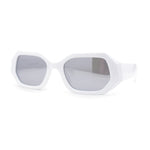 Womens Angular Bevel Narrow Clout Mod Plastic Sunglasses