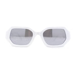 Womens Angular Bevel Narrow Clout Mod Plastic Sunglasses