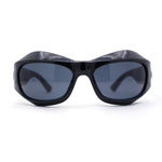 Trendy 90s Sport Wrap Thick Bevel Plastic Oval Sunglasses