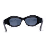 Trendy 90s Sport Wrap Thick Bevel Plastic Oval Sunglasses