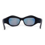 Trendy 90s Sport Wrap Thick Bevel Plastic Oval Sunglasses