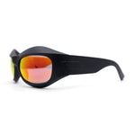 Trendy 90s Sport Wrap Thick Bevel Plastic Oval Sunglasses