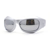 Trendy 90s Sport Wrap Thick Bevel Plastic Oval Sunglasses