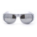 Trendy 90s Sport Wrap Thick Bevel Plastic Oval Sunglasses