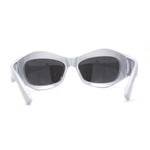 Trendy 90s Sport Wrap Thick Bevel Plastic Oval Sunglasses