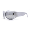 Trendy 90s Sport Wrap Thick Bevel Plastic Oval Sunglasses