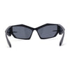 Trendy 90s Sport Wrap Hard Angular Bevel Plastic Rectangular Sunglasses