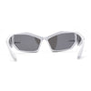 Trendy 90s Sport Wrap Hard Angular Bevel Plastic Rectangular Sunglasses