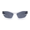 Trendy 90s Sport Wrap Hard Angular Bevel Plastic Rectangular Sunglasses