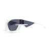 Trendy 90s Sport Wrap Hard Angular Bevel Plastic Rectangular Sunglasses