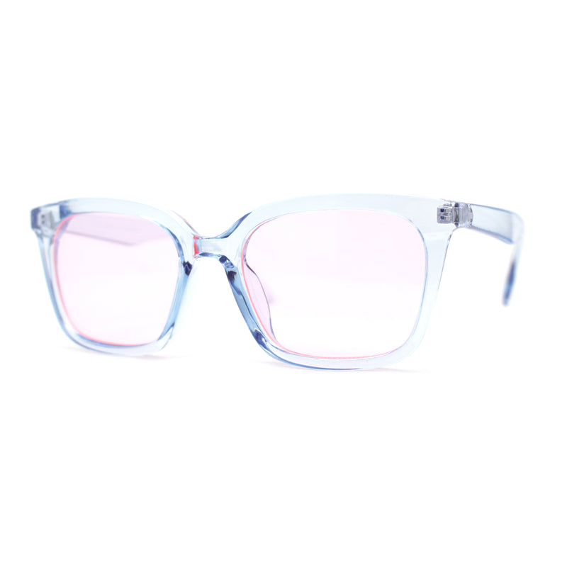 Whimsical Light Breezy Color Hipster Thin Horn Rim Sunglasses