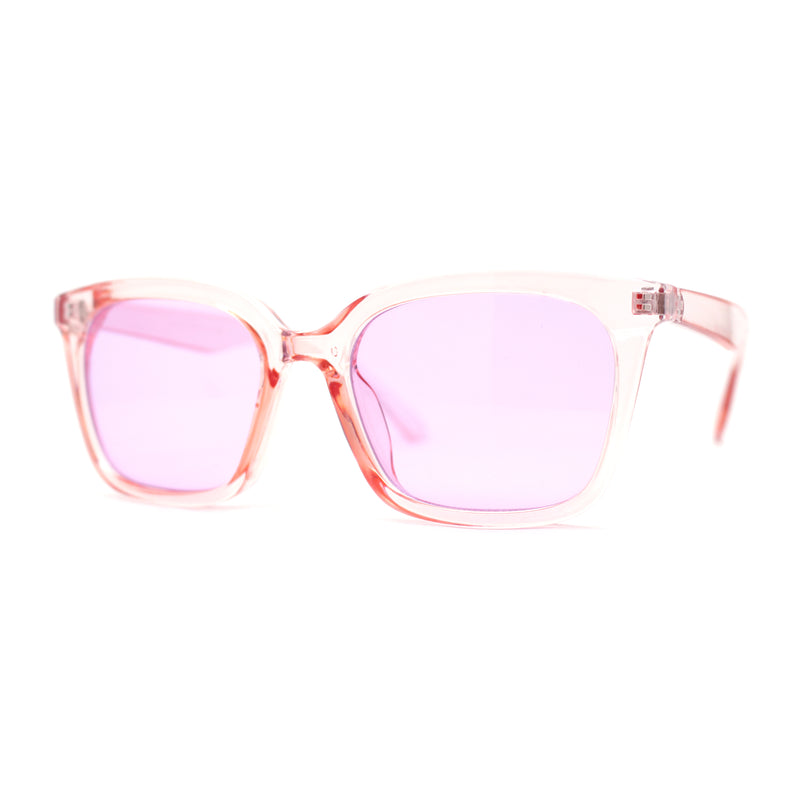 Whimsical Light Breezy Color Hipster Thin Horn Rim Sunglasses