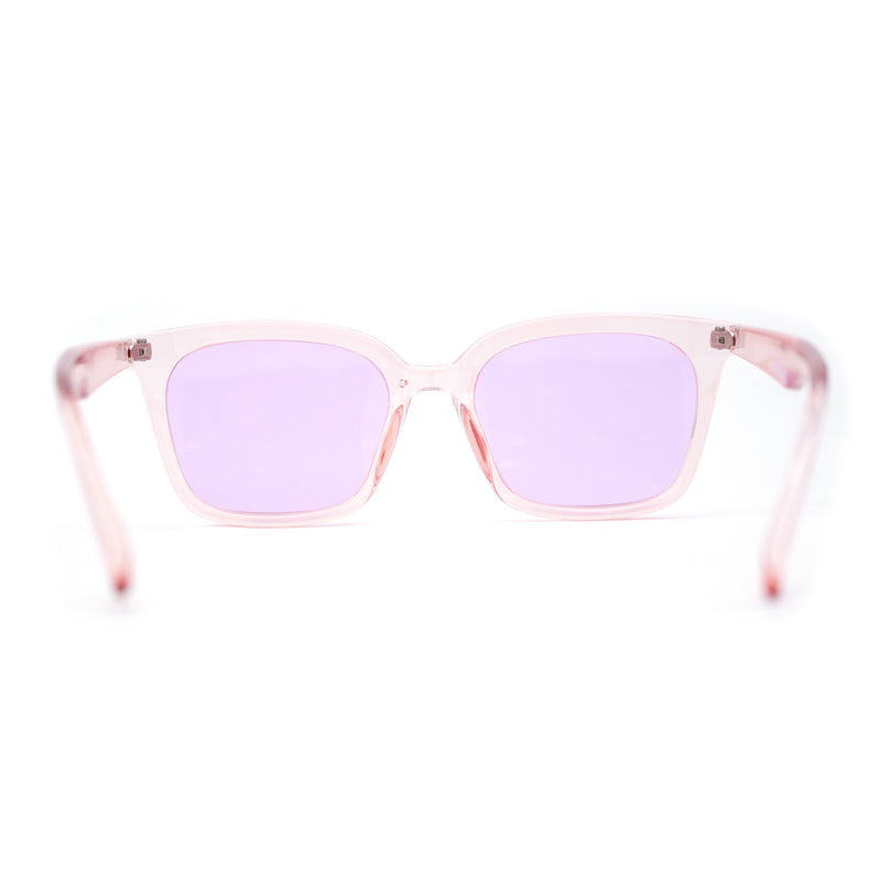 Whimsical Light Breezy Color Hipster Thin Horn Rim Sunglasses