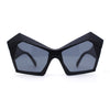 Thick Hard Angular Mad Thick Brow Crop Side Cat Eye Sunglasses