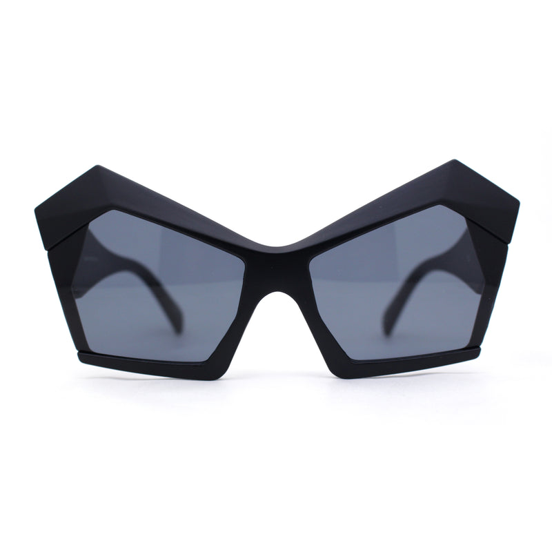 Thick Hard Angular Mad Thick Brow Crop Side Cat Eye Sunglasses