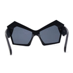 Thick Hard Angular Mad Thick Brow Crop Side Cat Eye Sunglasses