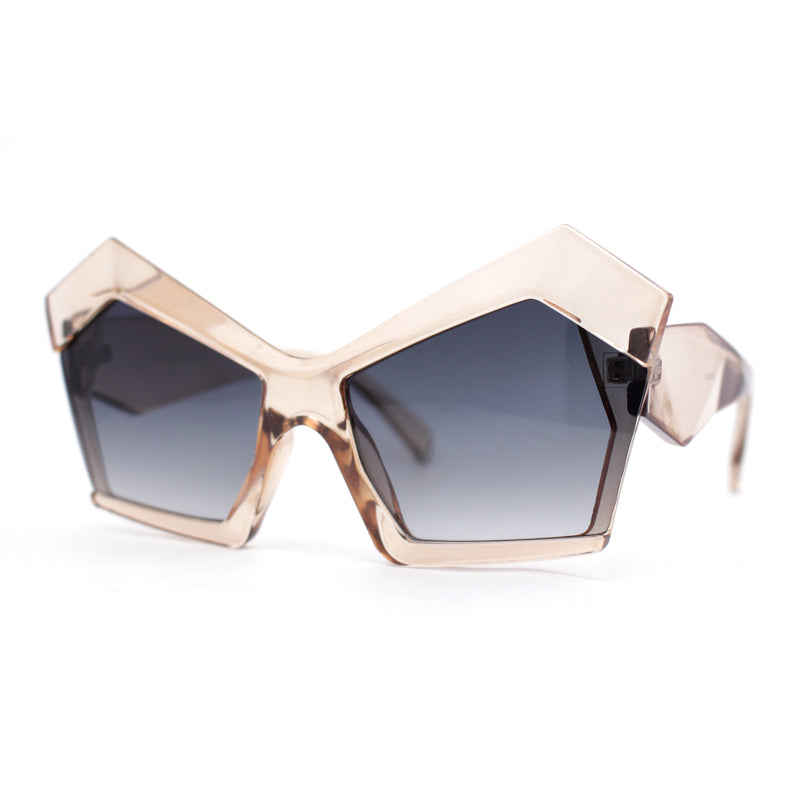 Thick Hard Angular Mad Thick Brow Crop Side Cat Eye Sunglasses