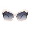 Thick Hard Angular Mad Thick Brow Crop Side Cat Eye Sunglasses