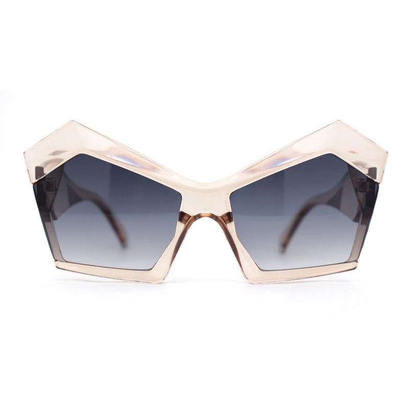 Thick Hard Angular Mad Thick Brow Crop Side Cat Eye Sunglasses