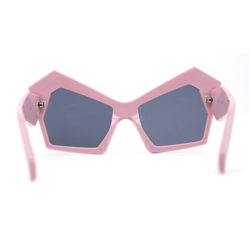 Thick Hard Angular Mad Thick Brow Crop Side Cat Eye Sunglasses