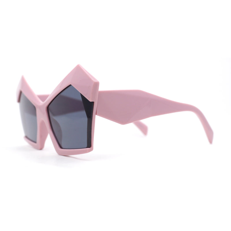 Thick Hard Angular Mad Thick Brow Crop Side Cat Eye Sunglasses