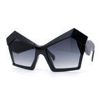 Thick Hard Angular Mad Thick Brow Crop Side Cat Eye Sunglasses