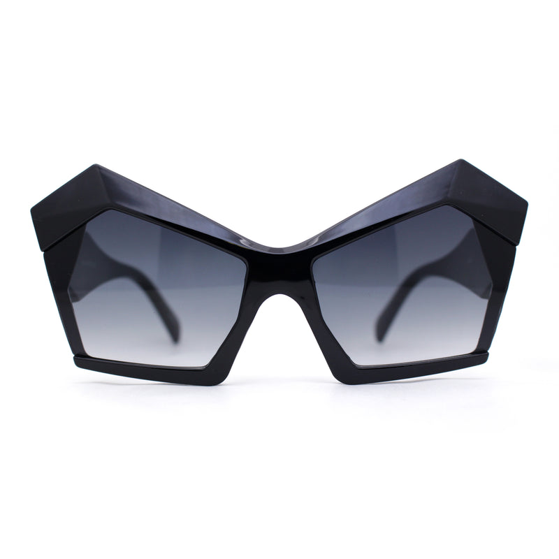 Thick Hard Angular Mad Thick Brow Crop Side Cat Eye Sunglasses