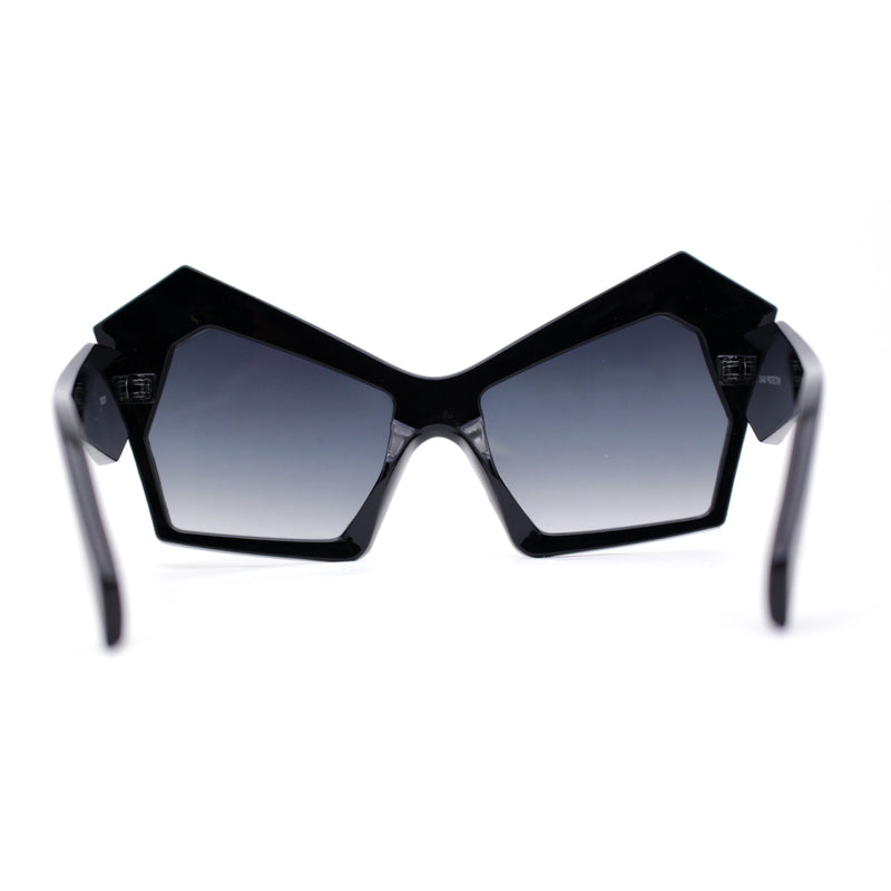 Thick Hard Angular Mad Thick Brow Crop Side Cat Eye Sunglasses