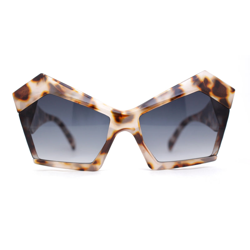 Thick Hard Angular Mad Thick Brow Crop Side Cat Eye Sunglasses