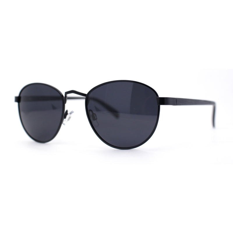 Polarized Retro Hipster Round Metal Rim Normcore Sunglasses